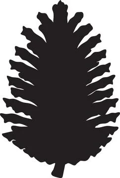 Black Silhouette of a Pine Cone Stock Illustration
