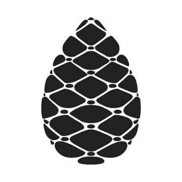 Black silhouette Pinecone vector flat cartoon icon Illustrazione stock