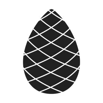 Black silhouette Pinecone vector flat cartoon icon Illustrazione stock