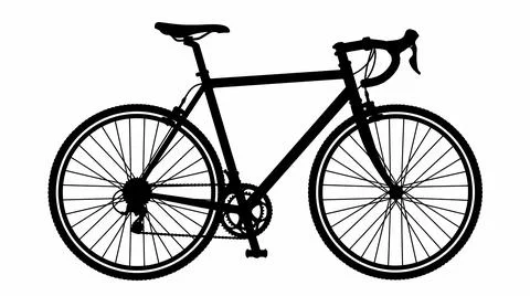 Black Silhouette of a Road Bicycle Stock-Illustration
