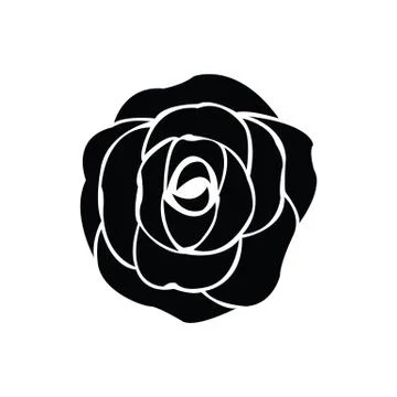 Black silhouette of rose Stock Illustration