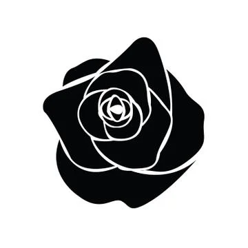 Black silhouette of rose Illustrazione stock