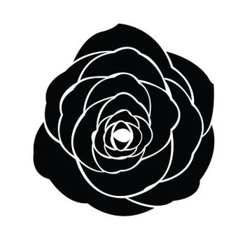 Black silhouette of rose Illustrazione stock