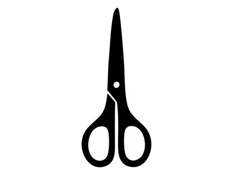 Black silhouette of scissors, isolated on white background, graphic illustration Stock Illustration
