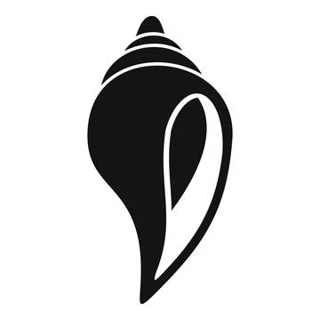Black silhouette of seashell pointing upwards 스톡 일러스트