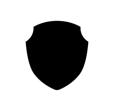 Black silhouette Shield frame Logo. Vector template Sign of Protection, Guard Stock Illustration
