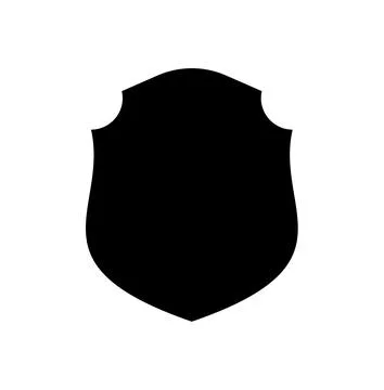Black silhouette Shield frame Logo. Vector template Sign of Protection, Guard Stock Illustration