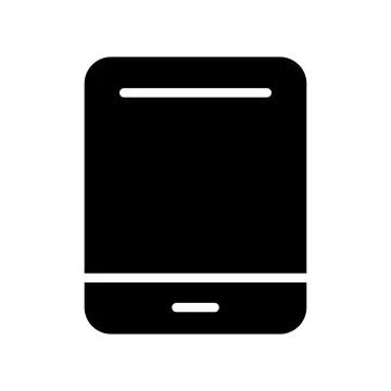 Black Silhouette of a Simple Electronic Device on a Plain Background Stock Illustration