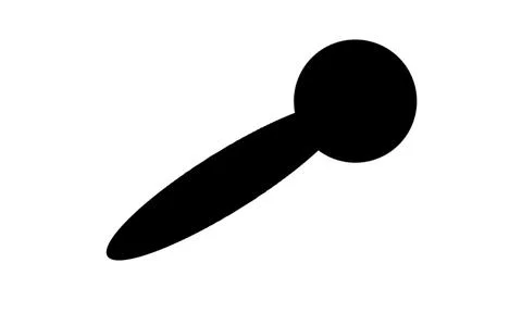 Black silhouette of a single spoon kitchen utensil Stock Illustration