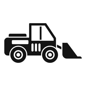 Black silhouette of a skid steer loader Stock Illustration