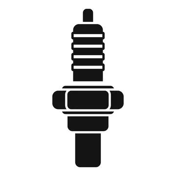 Black silhouette of spark plug icon Stock Illustration