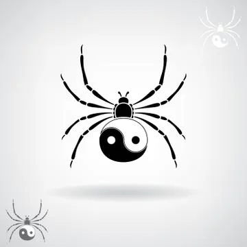 Black silhouette of a spider. Stock Illustration
