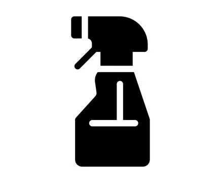 Black Silhouette of a Spray Bottle with Trigger for Cleaning Purposes Stock Illustration