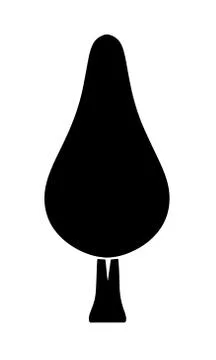 Black silhouette tree vector - ecology concept Stock Illustration