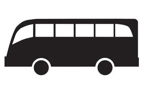 Black silhouette vector of a bus Stock Illustration