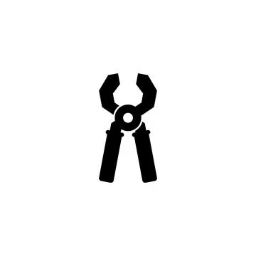 Black silhouette of a versatile tool, the pliers icon. Perfect for hardware.. Stock Illustration