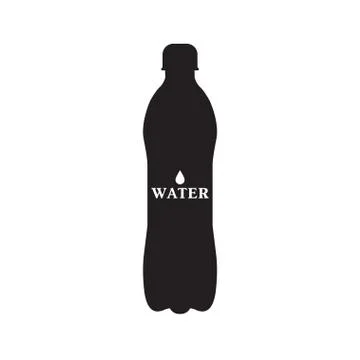 Black silhouette of a water bottle vector illustration Illustrazione stock