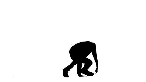 Black silhouette on a white background, guy dancing break dance, isolated Stock-Footage 121514884
