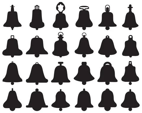 Black silhouettes of bells Stock Illustration