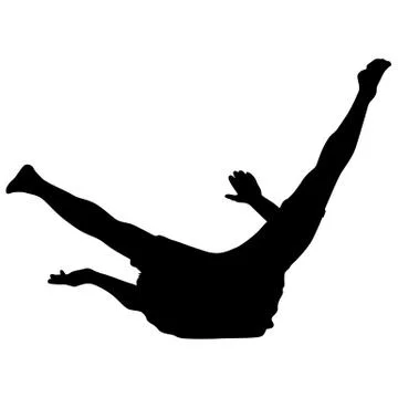 Black Silhouettes breakdancer on a white background Stock Illustration