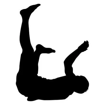 Black Silhouettes breakdancer on a white background Stock Illustration