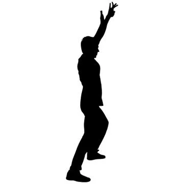 Black Silhouettes breakdancer on a white background Stock Illustration