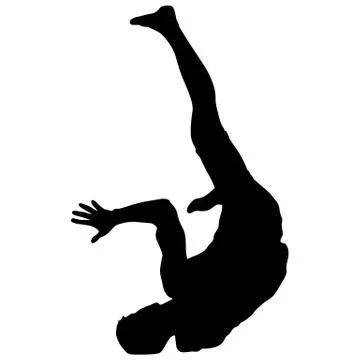 Black Silhouettes breakdancer on a white background Stock Illustration