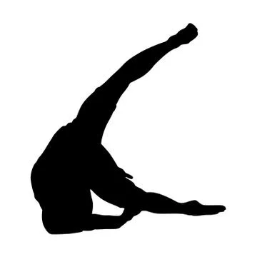 Black Silhouettes breakdancer on a white background Stock Illustration