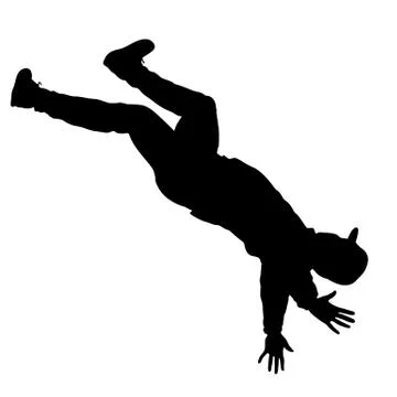 Black Silhouettes breakdancer on a white background Stock Illustration