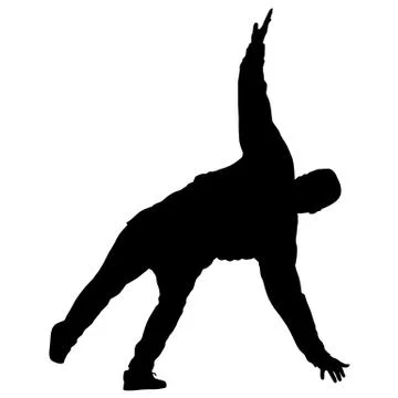 Black Silhouettes breakdancer on a white background Stock Illustration