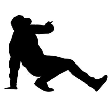 Black Silhouettes breakdancer on a white background Stock Illustration