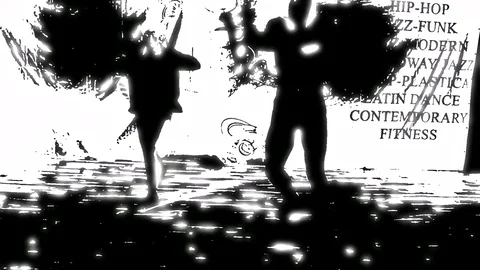 Black Silhouettes Dance Stock Footage 82834570