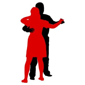 Black silhouettes Dancing on white background. Vector illustration. Stock Illustration