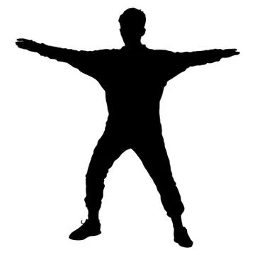 Black silhouettes Dancing on white background. Vector illustration Stock Illustration