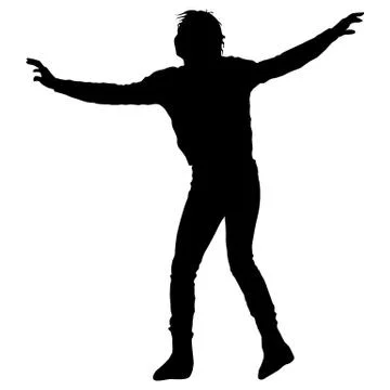 Black silhouettes Dancing on white background. Vector illustration Illustrazione stock