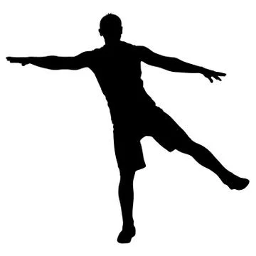 Black silhouettes Dancing on white background. Vector illustration Stock Illustration