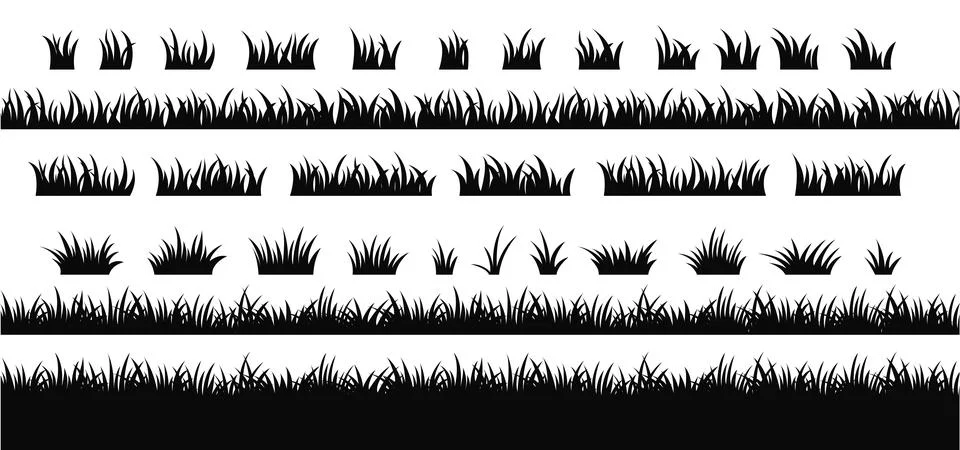 Black silhouettes of grass vector Stock Illustration