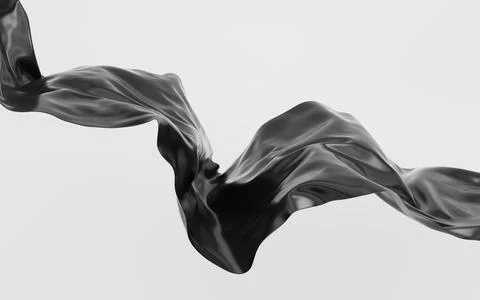 Black silk background, 3d rendering. Stock Illustration