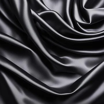 Black silk fabric background and texture. Black satin textured background m.. Stock Photos