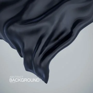 Black silk fabric. Stock Illustration
