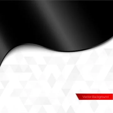 Black silk or plastic shiny wave vector background Stock Illustration