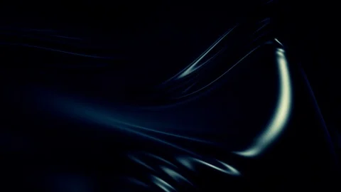 Black silky fabric forms beautiful folds in the air in slow motion. 4k 3D Видео 121839680