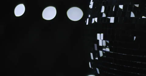 Black Silver Half Mirrorball Disco Ball Dark Black Silver Stock Footage 48982891