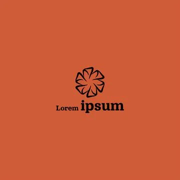 Black Simple Abstract Logo Design Isolated on Orange Background EPS10 Stock Illustration