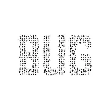Black simple bug text Illustrazione stock