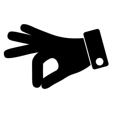 Black simple icon of human gesture hand - give to take or put sign. Image in  Stock Illustration