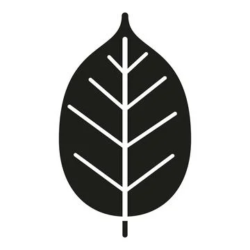 Black simple leaf icon representing nature and ecology Stock Illustration