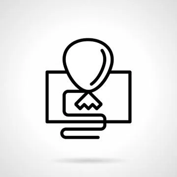 Black simple line balloon vector icon Stock Illustration