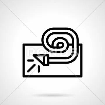Black simple line party horn vector icon. Stock Illustration
