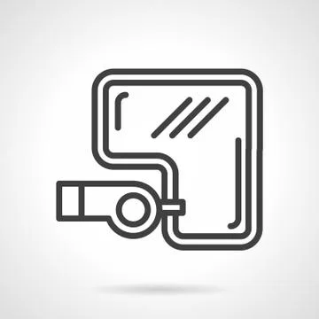 Black simple line whistle vector icon Illustrazione stock